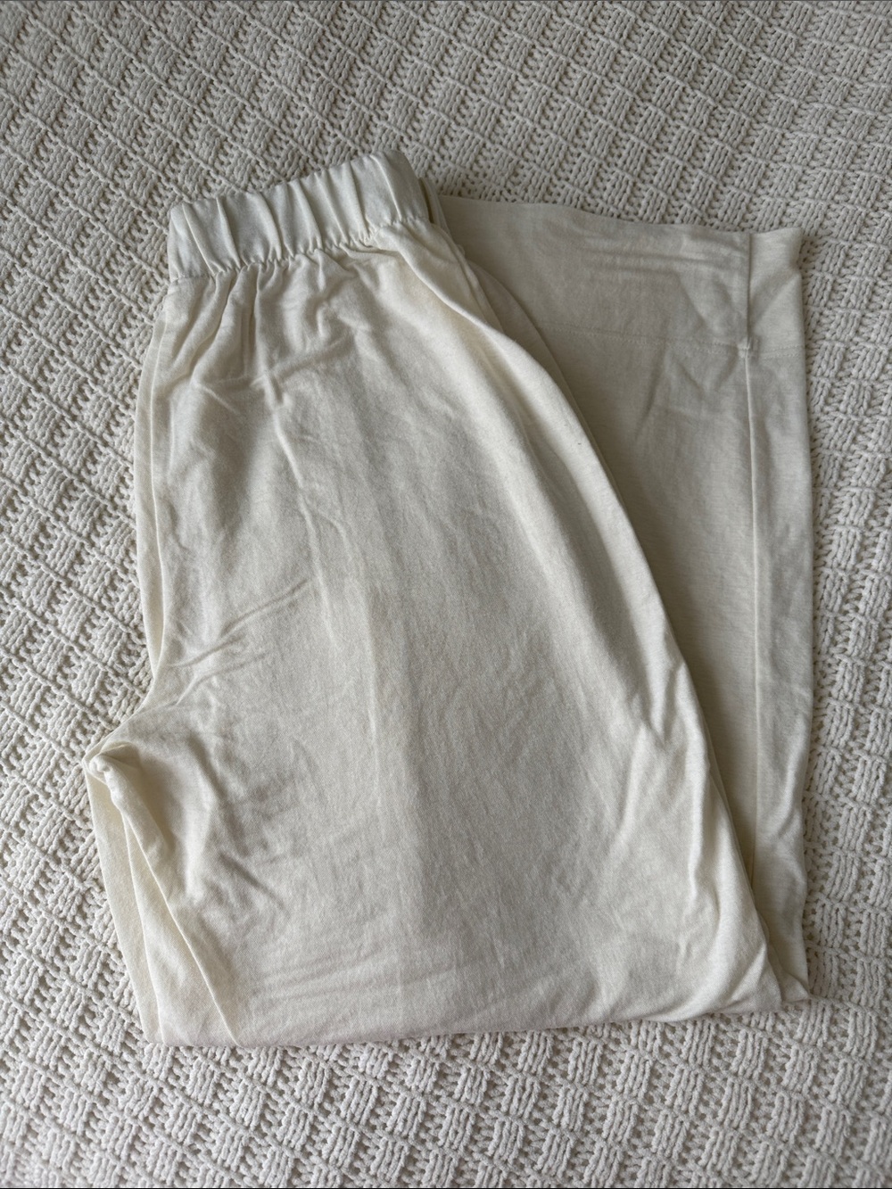 H&M Wide Leg Pants in Cream White
